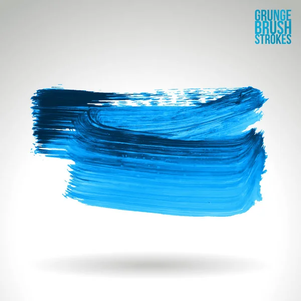 Grunge Pinselstriche Blaue Farbvektorillustration — Stockvektor
