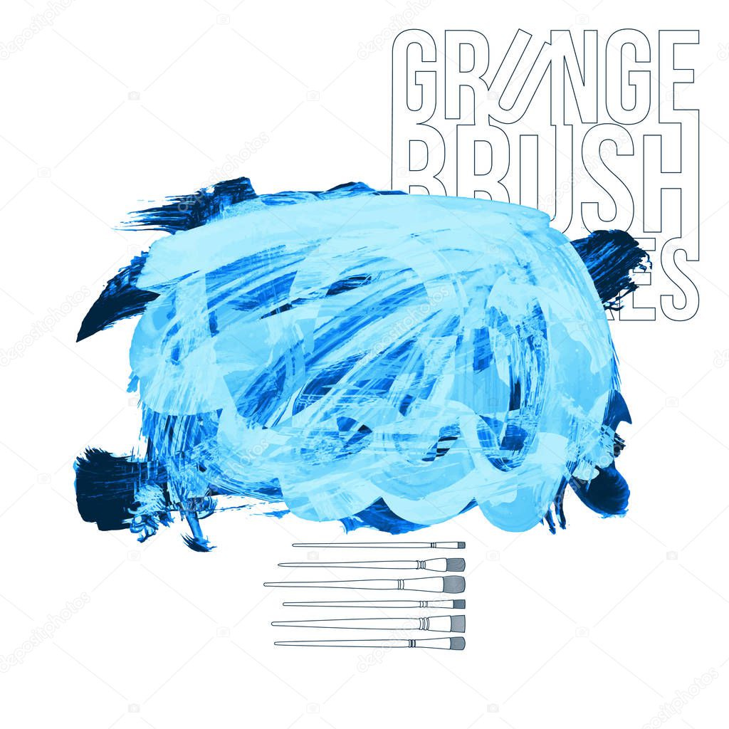 Abstract grunge brush strokes, vector background