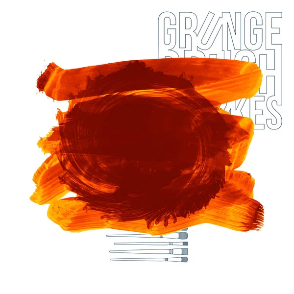 Abstrakt Orange Grunge Penseldrag Vektor Bakgrund — Stock vektor