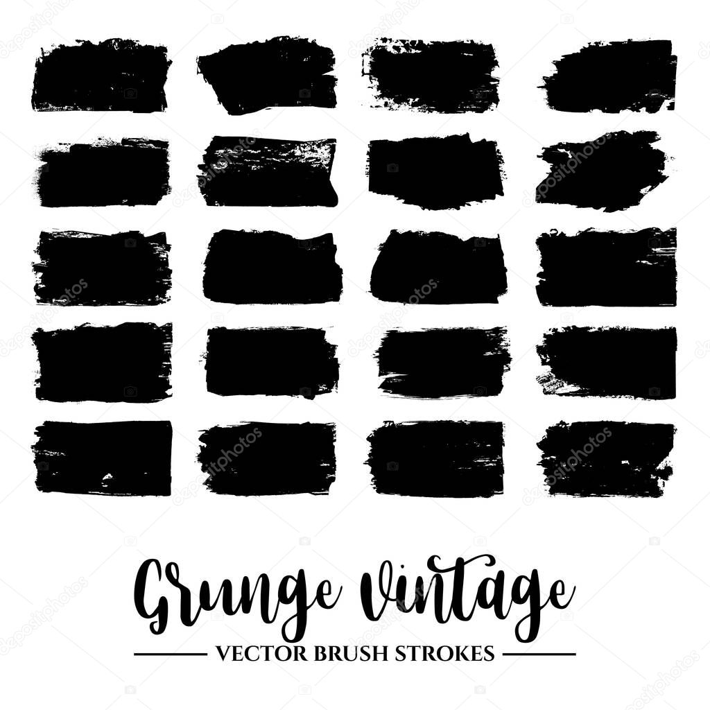 Abstract grunge brush strokes, vector background