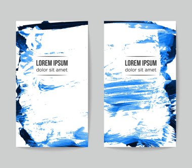 Fırça darbesi arka planına sahip vektör kartvizit şablonları.