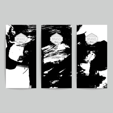 Soyut grunge siyah fırça darbeleri, vektör arka plan