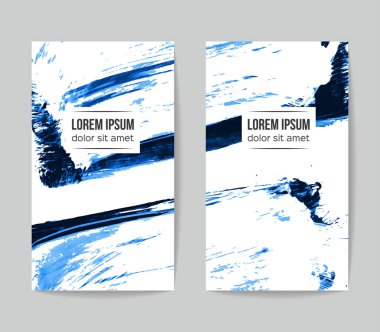 Fırça darbesi arka planına sahip vektör kartvizit şablonları.