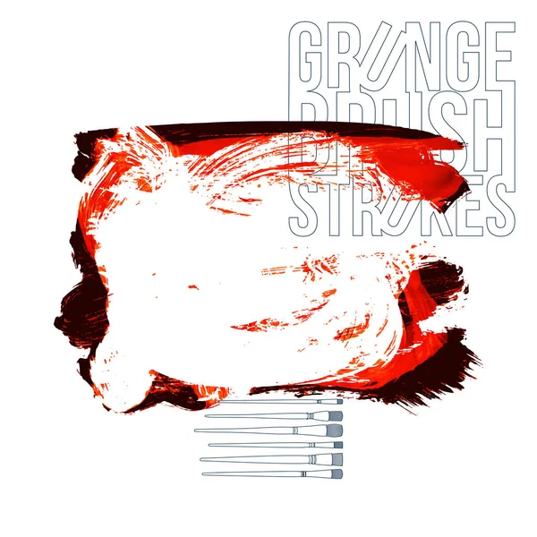 Grunge Rojo Abstracto Pinceladas Vector Fondo — Vector de stock