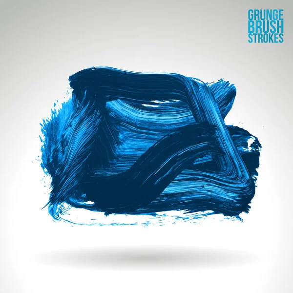 Гранжеві Мазки Пензля Синя Фарба Векторні Ілюстрації — стоковий вектор