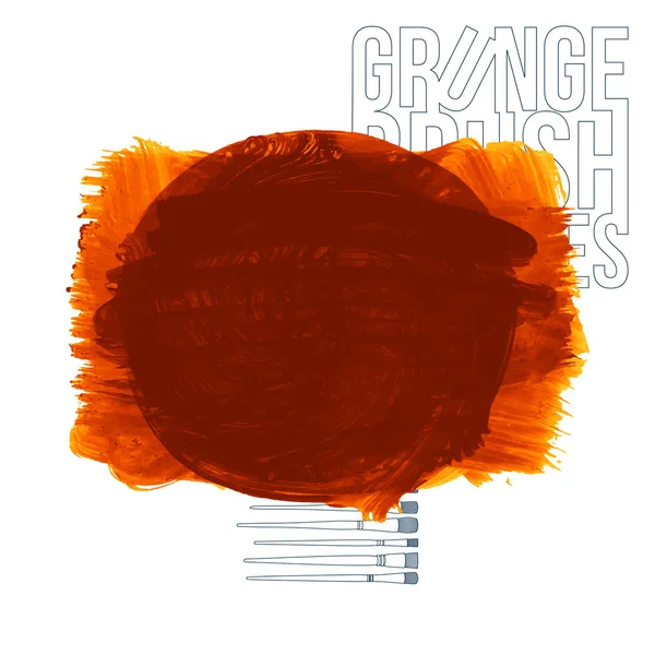 Grunge Penseelstreken Oranje Verf Vector Illustratie — Stockvector