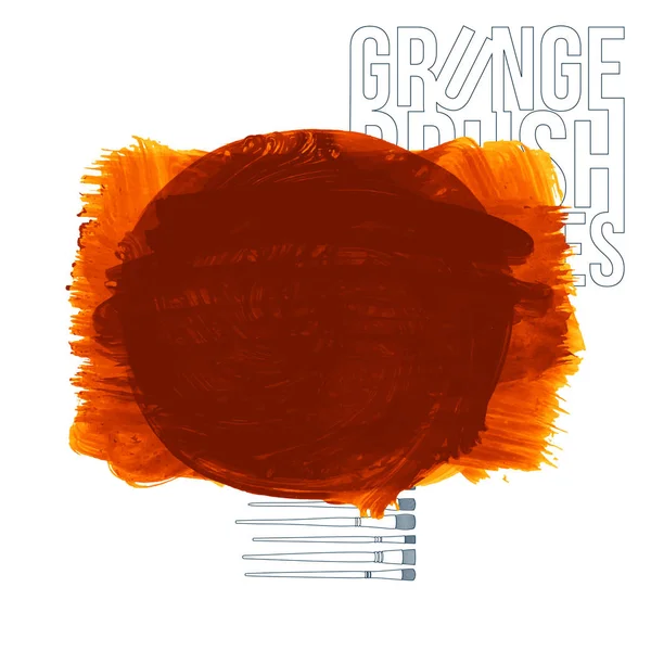 Pinceladas Grunge Pintura Naranja Vector Ilustración — Vector de stock