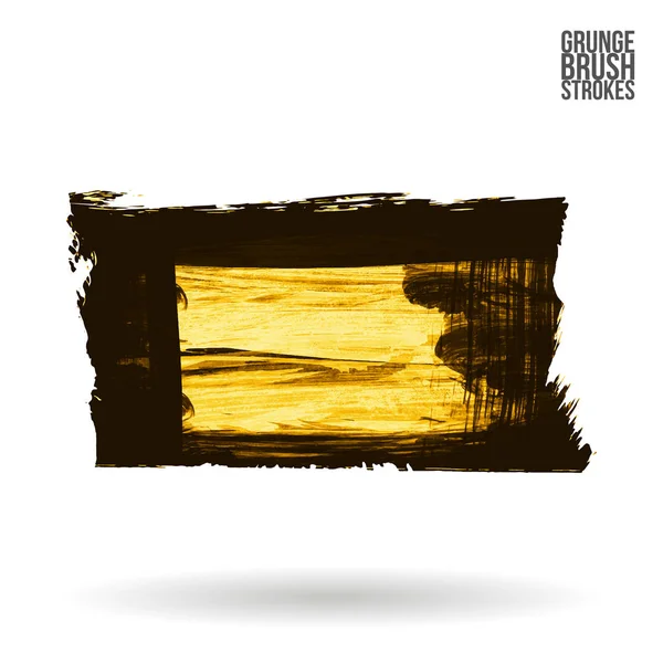 Yellow Abstract Grunge Brush Strokes Vector Background — Stock Vector