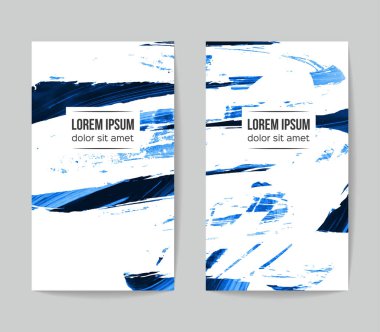 Soyut Mavi grunge fırça vuruşları, vektör arka plan