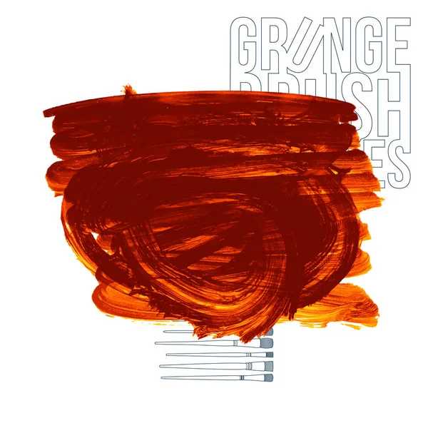 Pinceladas Grunge Pintura Naranja Vector Ilustración — Archivo Imágenes Vectoriales