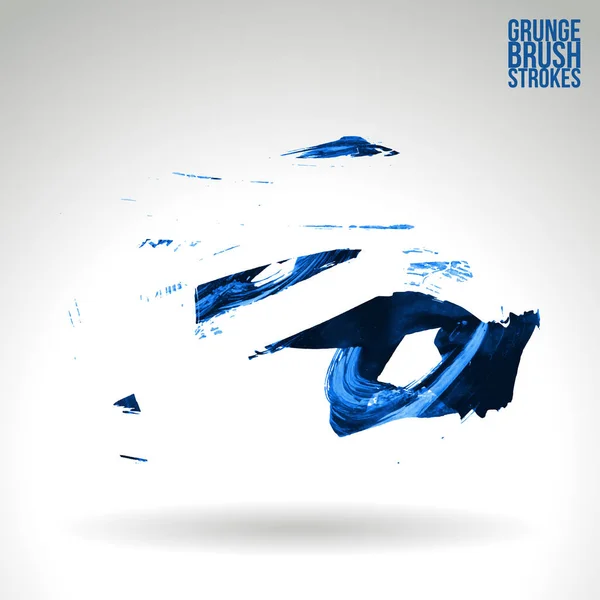 Abstrait Bleu Coups Pinceau Grunge Fond Vectoriel — Image vectorielle