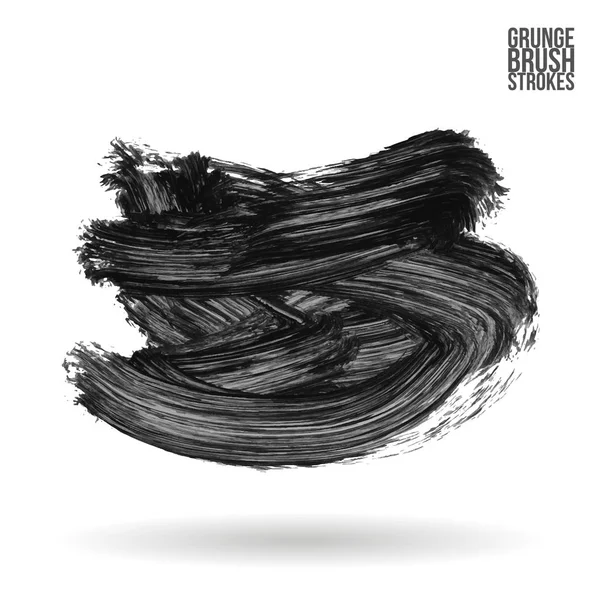 Grunge Brush Strokes Black Paint Vector Illustration — Stock Vector