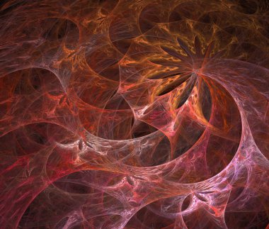 Soyut Fraktal kırmızı dalgalar siyah arka plan üzerinde bilgisayar-oluşturmak