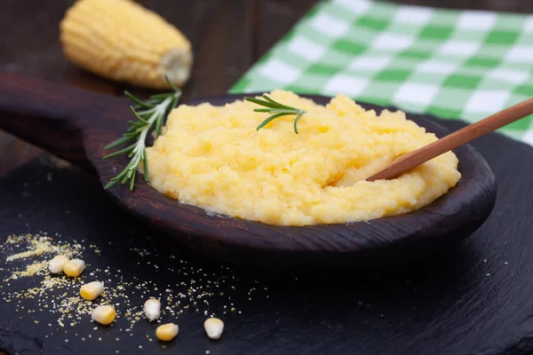 Homemade Palenta Cheese Traditional Meal Balkan — Stock Photo, Image