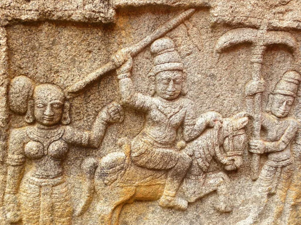 Hindu Putunun Antik Sarı Sanat Taşı Heykeli Devlet Müzesindeki Ilah — Stok fotoğraf