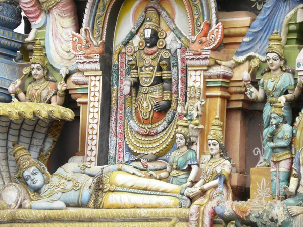 Lord Venkateswara Nın Heykelleri Vishnu Sri Venkateshwara Tapınağında Ulsoor — Stok fotoğraf