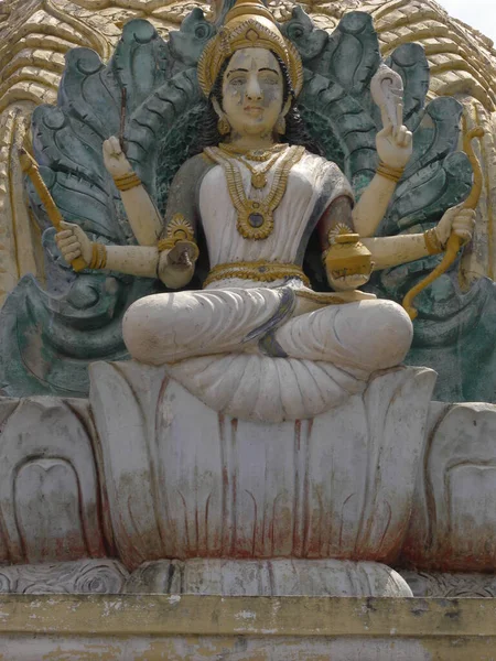 Statue Der Göttin Dhana Lakshmi Inkarnation Lakshmis Als Geldgeber Ashta — Stockfoto