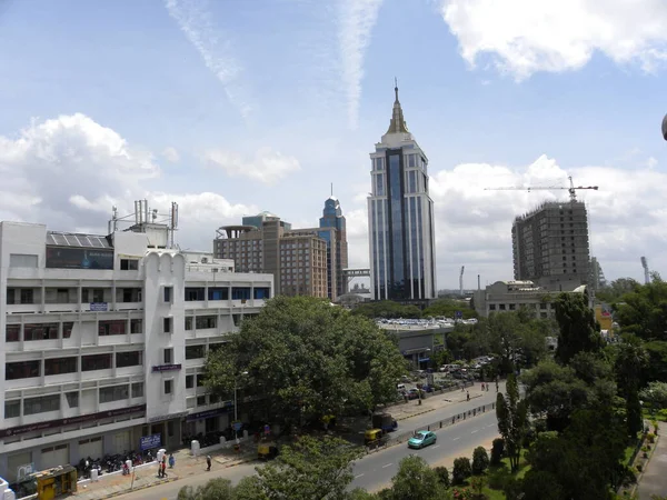 Bangalore Stad Skyline Vid Kasturba Väg — Stockfoto