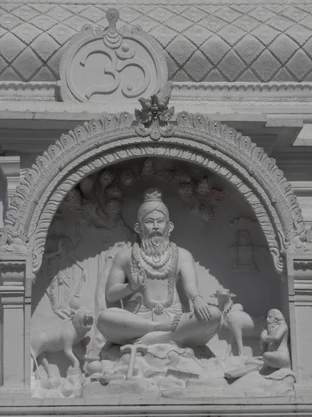 Witte Kleur Sculptuur Bas Reliëf Van Narayanappa Aka Kaivara Thatayya — Stockfoto