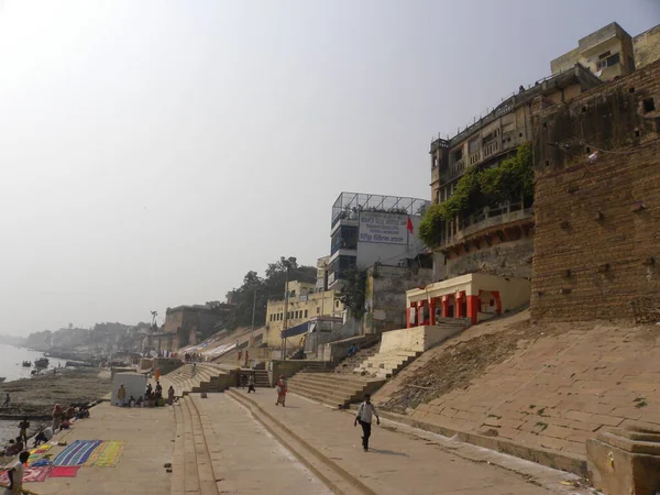 Ghaty Pobliżu Rzeki Ganga Varanasi — Zdjęcie stockowe