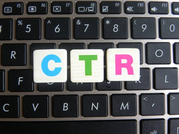 Abkürzung Ctr Click Rate Auf Dem Tastaturhintergrund — Stockfoto