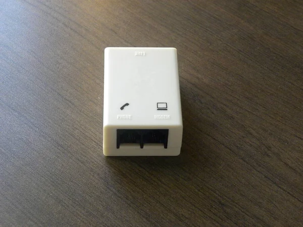 Vit Färg Adsl Asymmetric Digital Subscriber Line Splitter Och Filter — Stockfoto