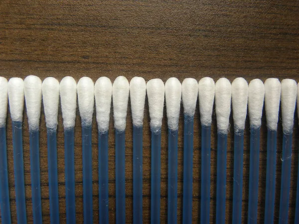 Fehér Kék Színű Műanyag Pamut Törlőkendő — Stock Fotó