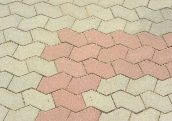 Podłoga Betonowa Kolorze Szarym Różowym Sześciokątnymi Płytkami Izohekątnymi — Zdjęcie stockowe