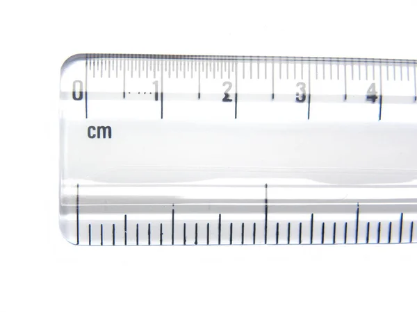 Centimetre Inch Ruler White Background — Stock Photo, Image