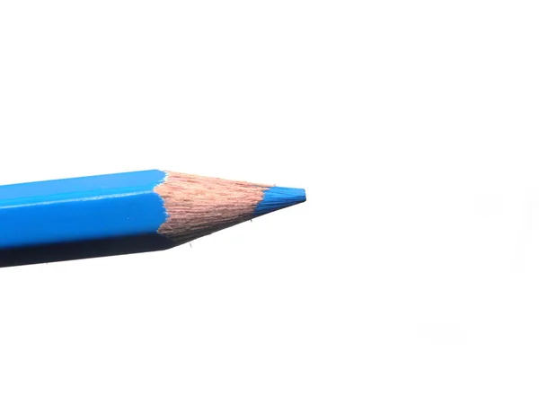 Синій Кольоровий Олівець Білому Тлі — стокове фото