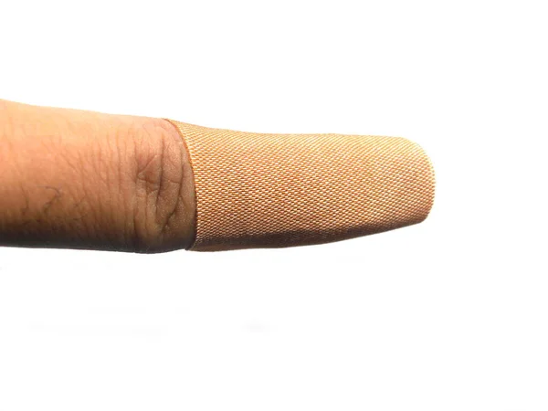 Small Adhesive Bandage Put Finger — Stock Photo, Image