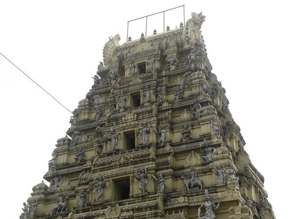 Gopuram Del Templo Del Toro Nandi Templo Dodda Basavana Gudi —  Fotos de Stock