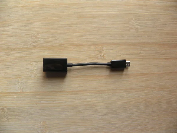 Cable Extensión Usb Color Negro Macho Micro Usb Hembra Mantenido —  Fotos de Stock