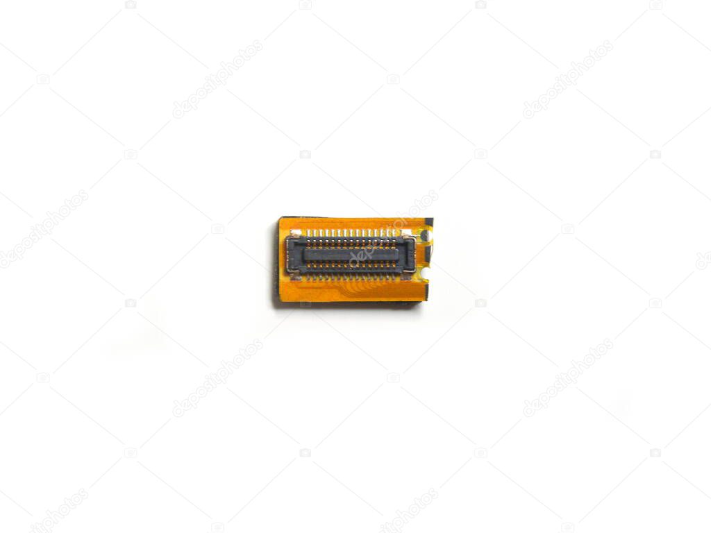 Small microcontroller of cell phone on white background