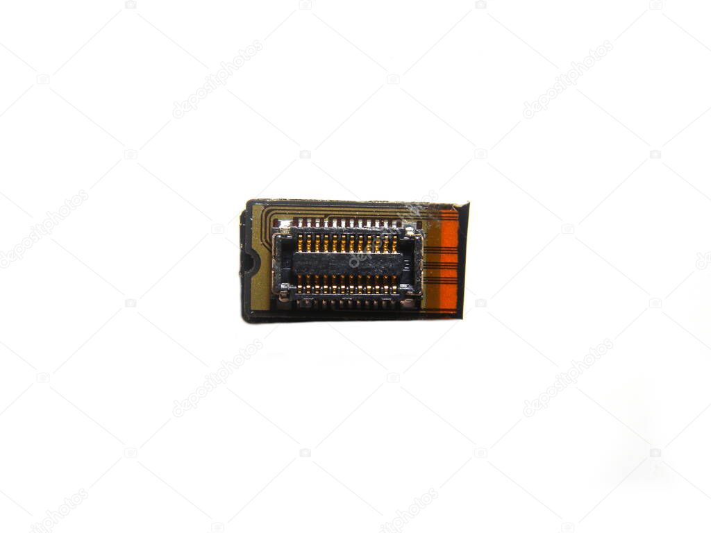 Small microcontroller of cell phone on white background