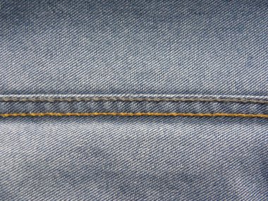 Kot pantolona iki iplik rengi zincir dikiş.