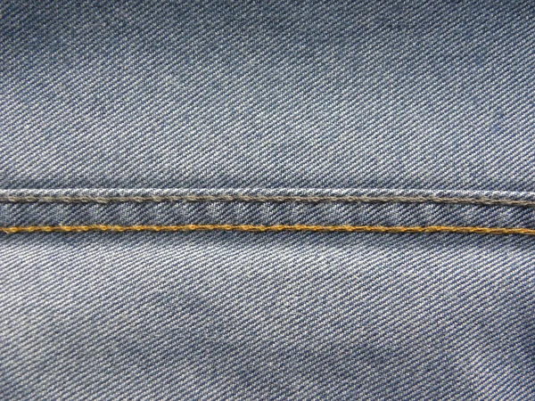 Two Thread Color Chain Stitches Blue Jeans — Stock Photo, Image