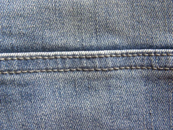 Dubbla Stygn Detalj Blå Jeans — Stockfoto