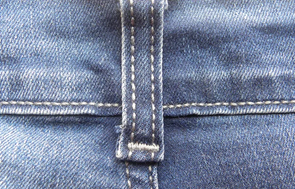 Detalhe Laço Cinto Levantado Jeans Azuis — Fotografia de Stock