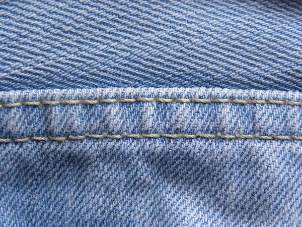 Stiche Auf Hellblauer Jeans — Stockfoto