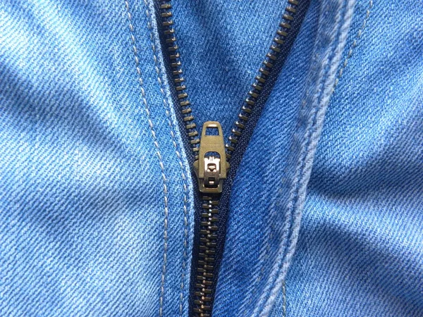 Zipper Jeans Cor Azul — Fotografia de Stock