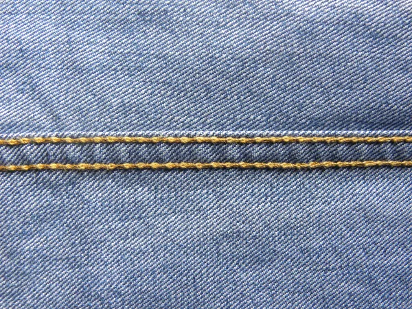 Costuras Corrente Jeans Cor Azul — Fotografia de Stock