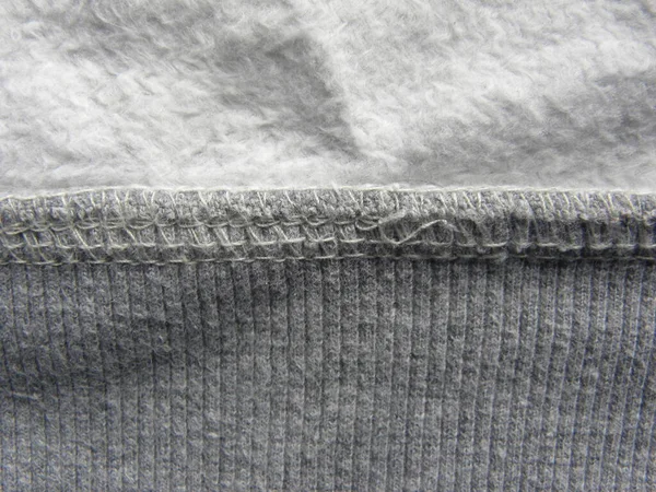 Overlock Stitch Gray Color Cotton Fabric — Stock Photo, Image