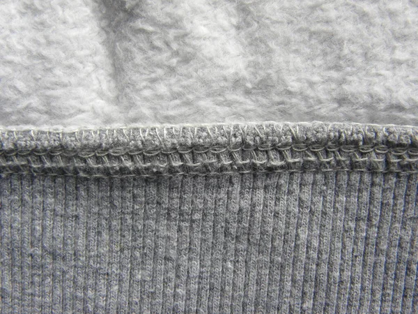 Overlock Stitch Gray Color Cotton Fabric — Stock Photo, Image