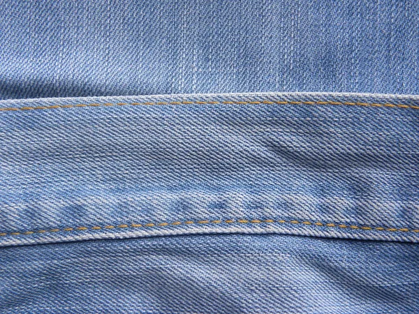 Costura Entrelazada Banda Cintura Jeans Color Azul Claro — Foto de Stock