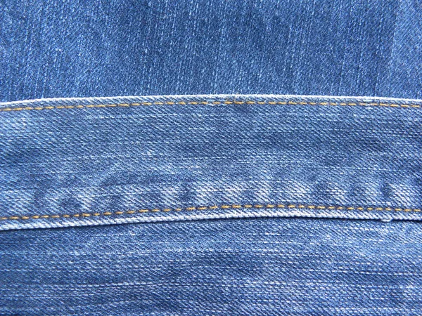 Bunden Söm Midjeband Blå Jeans — Stockfoto