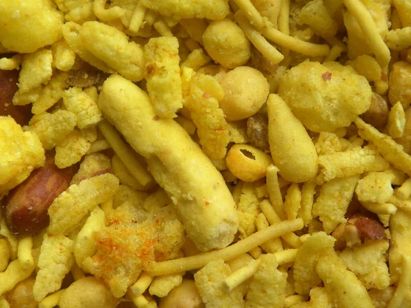 Yellow Color Indian Spicy Snack Namkeen Mixture — Stock Photo, Image