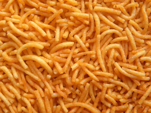 Oranje Kleur Sev Indiase Gebakken Snack — Stockfoto