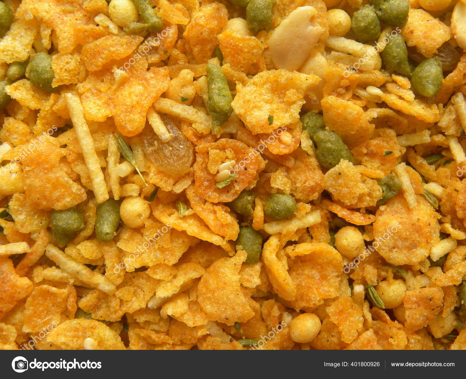Indian Spicy Snack Namkeen Mixture Fried Cornflakes Stock Photo by