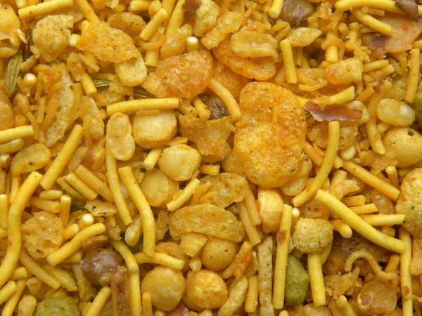 Spuntino Piccante Indiano Giallo Miscela Namkeen Con Lenticchie Ceci Chana — Foto Stock